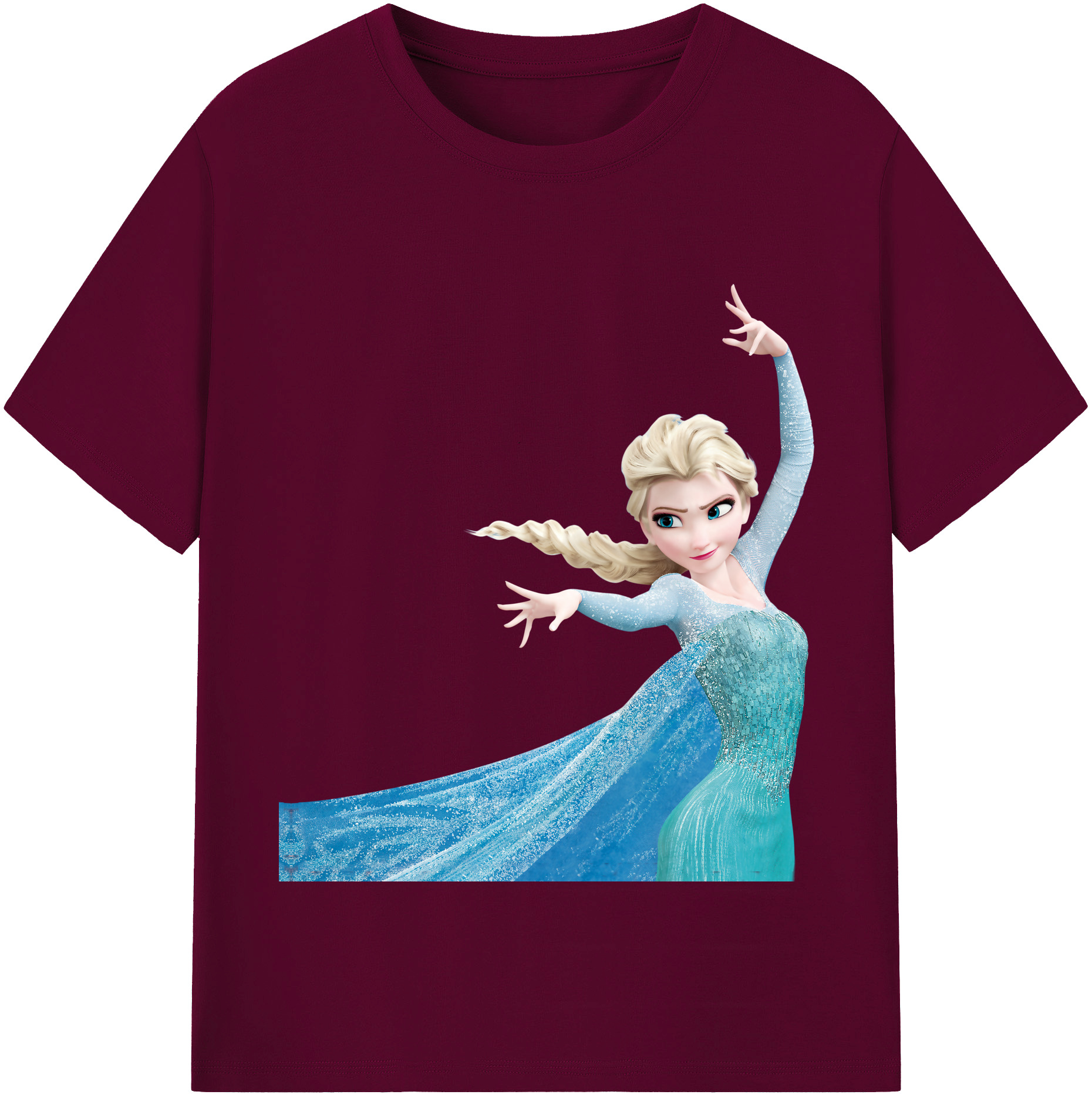（画像用） アナと雪の女王 アンナ エルサ Frozen Anna Elsa レディースカジュアルプリントTシャツ（綿100％）